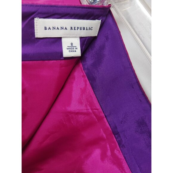 Banana Republic Womens Fuchsia Taffeta Skirt Size 8 - Picture 6 of 9